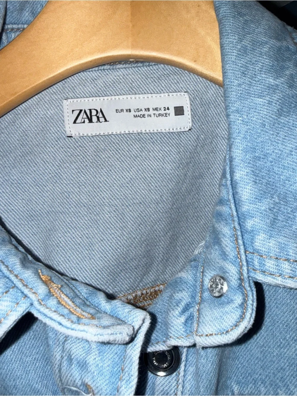 ZARA Denim Mini Dress - Picture 10 of 16
